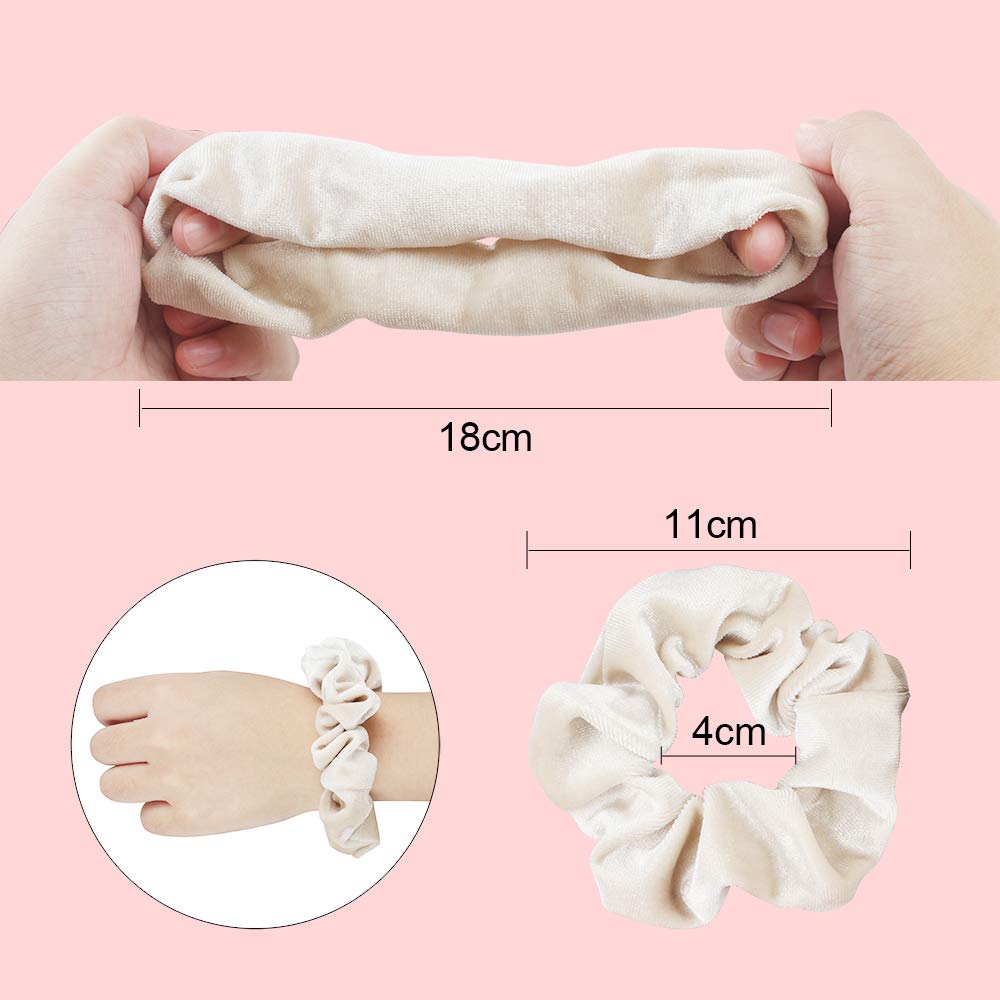 18 Pcs Hair Scrunchies for Women, Blush Theme Hair Scrunchies, Velvet Elastic Hair Bands, Pink Love Scrunchy Hair Ties Soft Ponytail Holders for Women and Girls Hair Accessories(Pink)