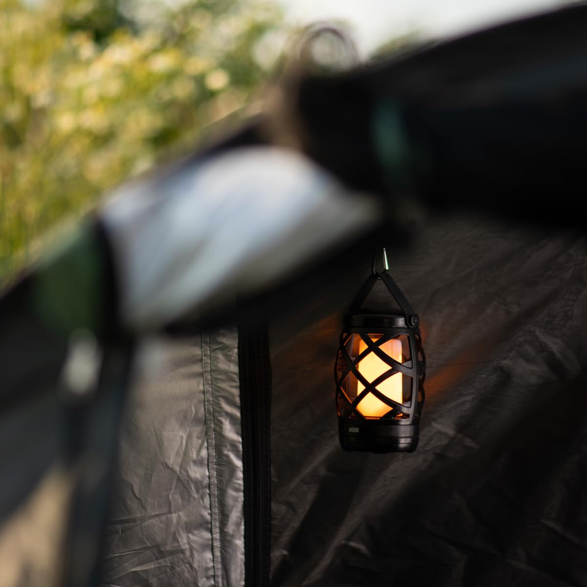 Auraglow Battery Operated Flickering Flame Outdoor Garden Hanging Gazebo Light LED Camping Lantern Table Lamp with Timer