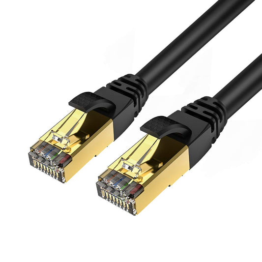 Veetop 2m/6.5ft 2Pack CAT8 Ethernet Cable 40Gbps 2000Mhz High Speed Gigabit SFTP Lan Network Internet Cables with RJ45 Gold Plated Connector for Use of Smart Office Smart Home System iOT Gaming 2m/6.5ft( 2 Pack)