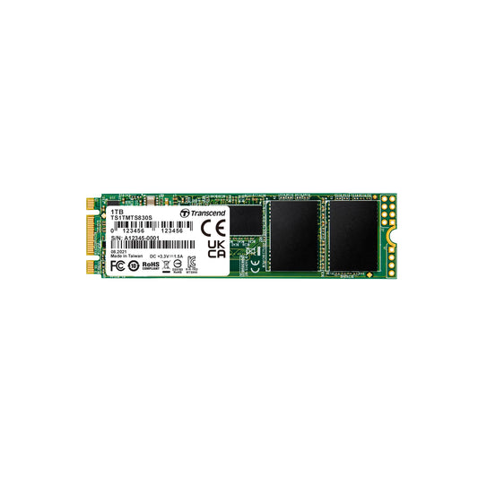 Transcend MTS830S 1 TB M.2 2280 SATA III 6 Gb/s Internal Solid State Drive (SSD) 3D TLC NAND with DRAM Cache (TS1TMTS830S)