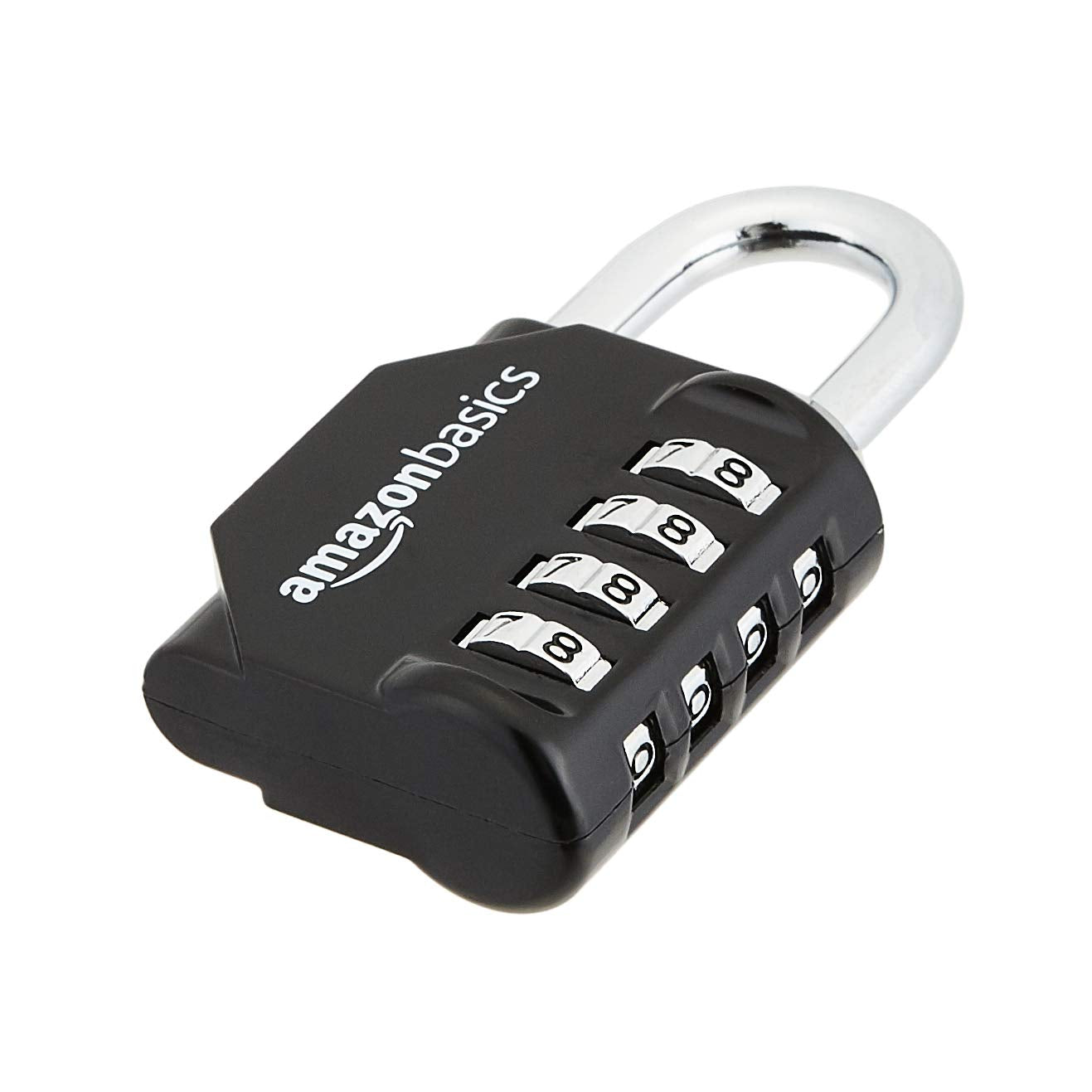 Amazon Basics AB-PL111 4-Digit Combination lock, 2 Count, Black/Silver