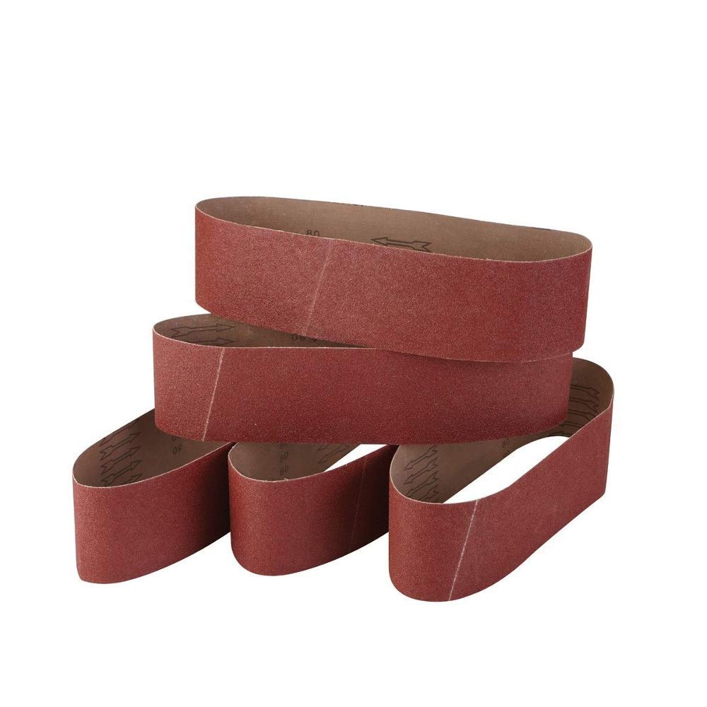 100mm x 915mm Sanding Belts, 60/80/120/240/320 Grits, Belt Sander Tool for Woodworking, Metal Polishing, 5 Pack Aluminum Oxide Sanding Belt