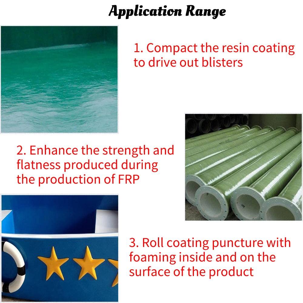 3Pcs Fiberglass Roller Set Aluminum Alloy Bubble Paddle Device Laminating Roller Set for FRP Mould