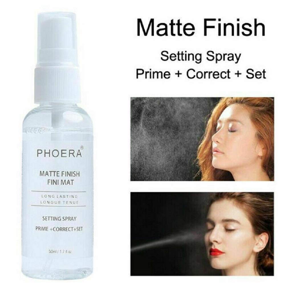 AQUAPURITY Phoera Makeup Setting Spray Matte Finish, Makeup Sealer Spray Long Lasting16Hr Wear Face Make Up Foundation 3 In 1 Fixer, Primer & Corrector Light Weight Beauty Blender (SETTING SPRAY 50ML)