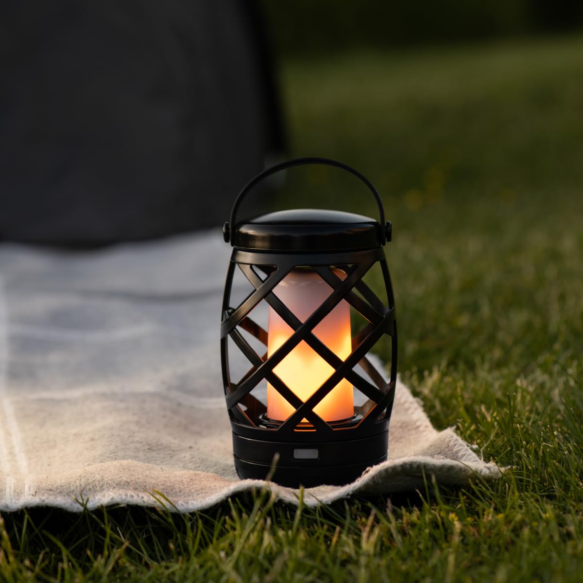 Auraglow Battery Operated Flickering Flame Outdoor Garden Hanging Gazebo Light LED Camping Lantern Table Lamp with Timer