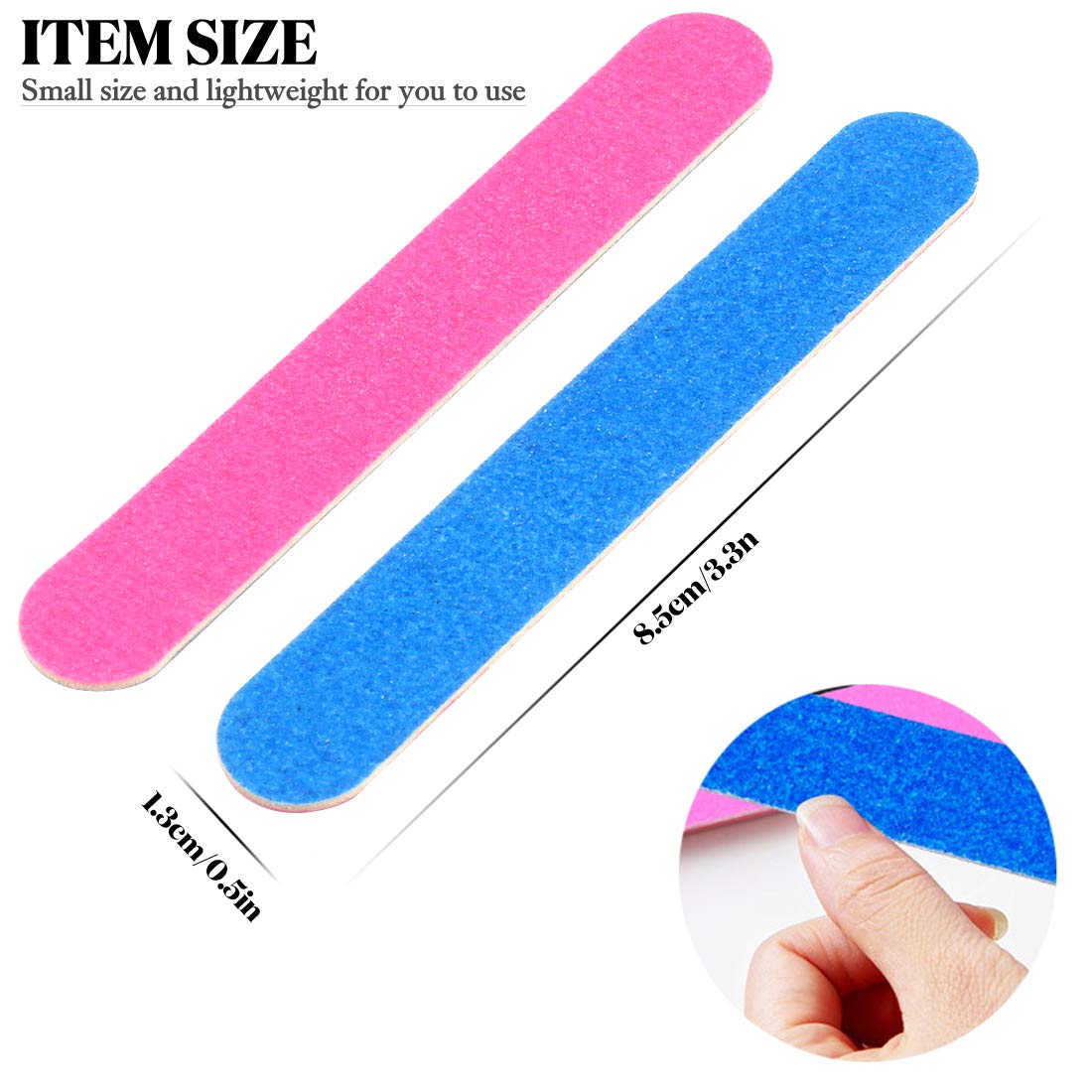 YuChiSX 200 Pcs Disposable Nail File, Double Sided Emery Boards Manicure Tools,Nail File Buffer Set for Home and Salon Use with Free Nail Polishing Buffer