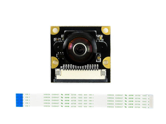 Waveshare IMX219-200 Camera Applicable for Jetson Nano Developer Kit for Raspberry Pi 5 /Pi4/CM4, 8 Megapixels 200° FOV Suits for AI Projects Face and License Plate Recognition Road Mark Detection