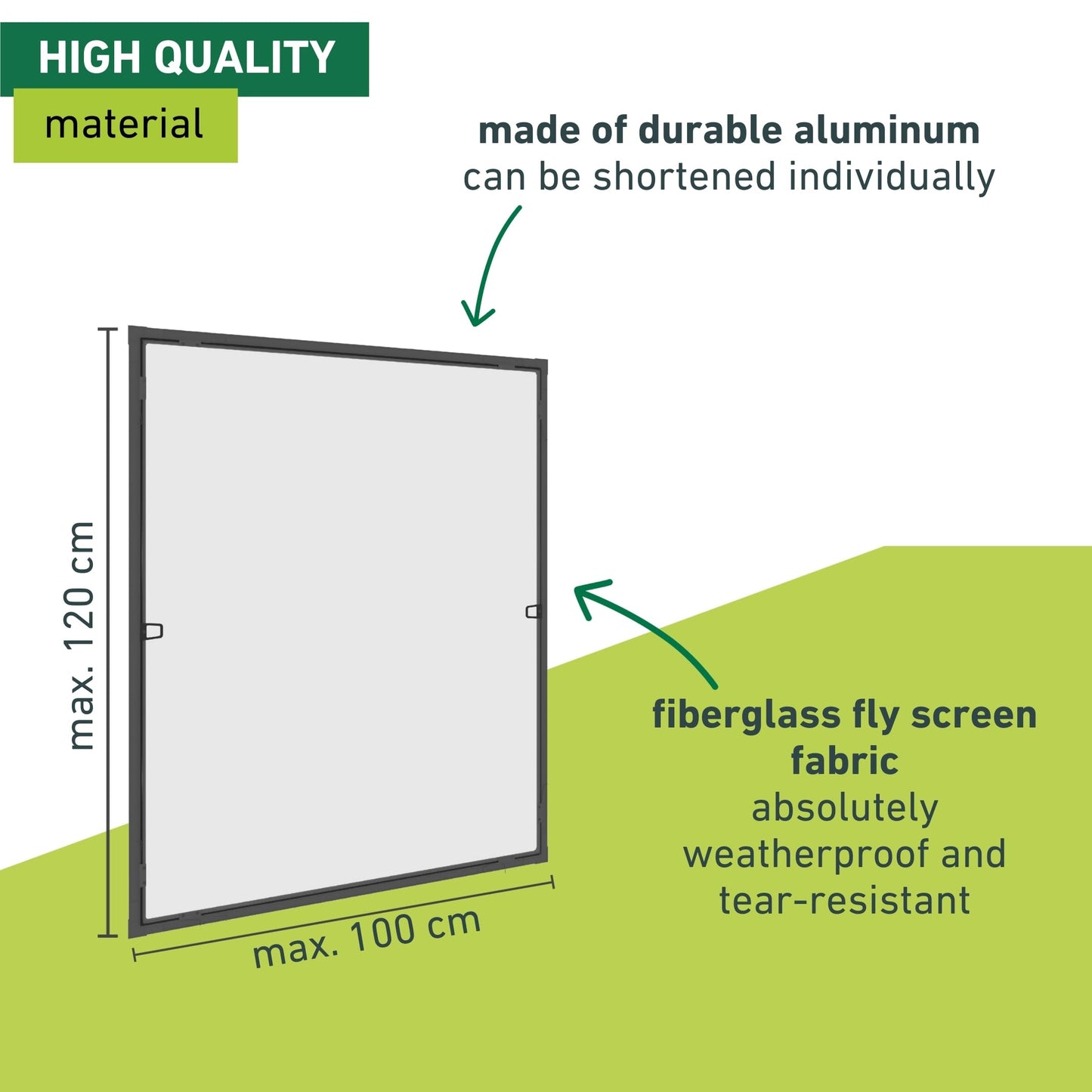 Windhager Protection Insect Tension Fly Screen Aluminium Frame for Windows Ultra Flat 100 x 120 cm Anthracite 03967, Charcoal