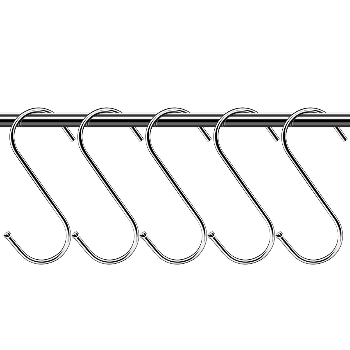 WEERSTONE 30 Pack S Hooks Heavy Duty Metal S Shaped Hooks Utility Hangers for Kitchen Utensils Office Bathroom Closet Workshop Garage Office Household Home Essential Set