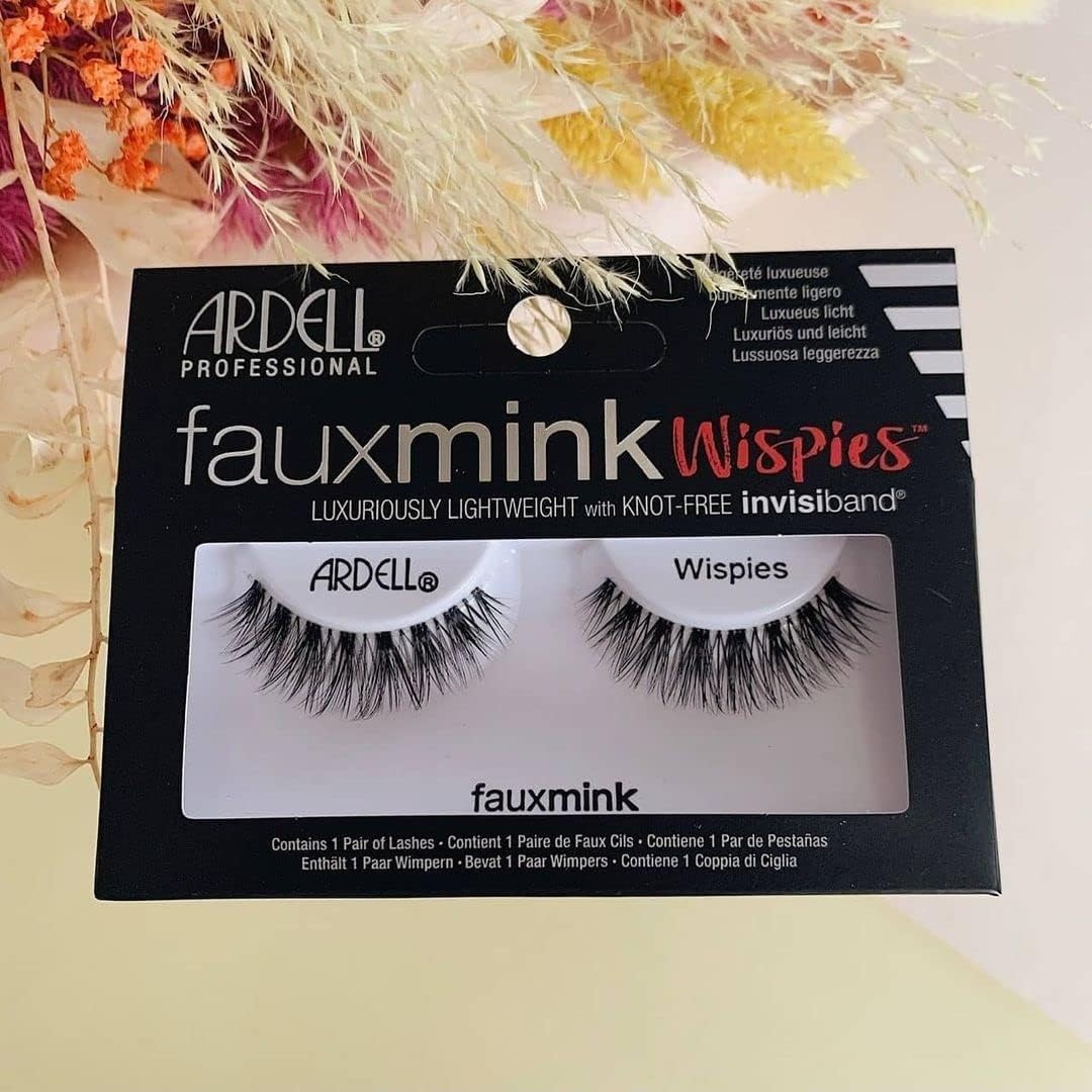 Ardell Faux Mink Wispies False Eyelashes, Light Volume, Short Length, Vegan Friendly, 2 Pairs (Pack of 1)