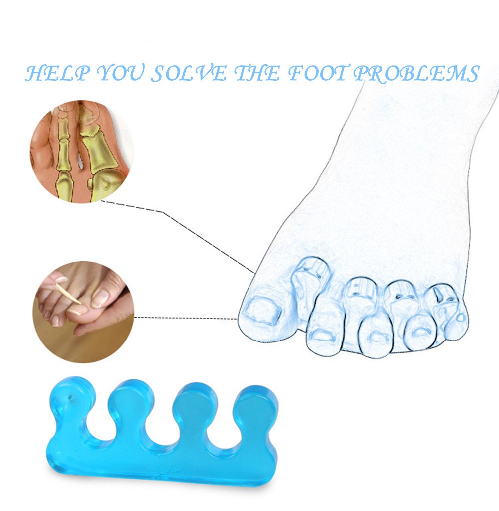 2 Pair Gel Toe Stretcher and Toe Separator for Relaxing Toes, Bunion Relief, Hammer Toe and more for Women and Men, Quickly Alleviating Pain After Yoga and Sports Activities