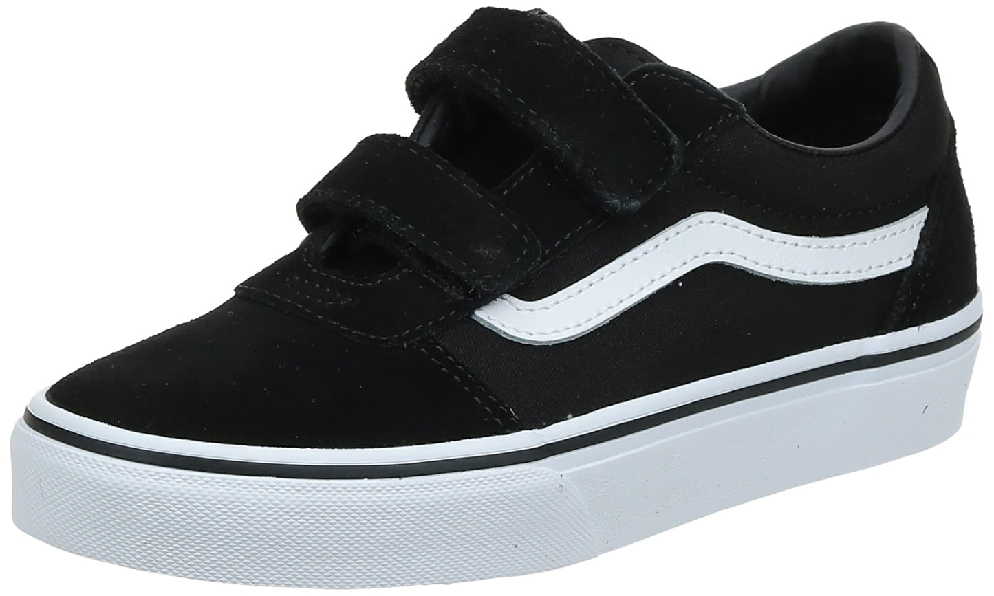 Vans Unisex Kids Td Ward V Sneaker, Black Suede Canvas Black White Iju,3 UK Infant