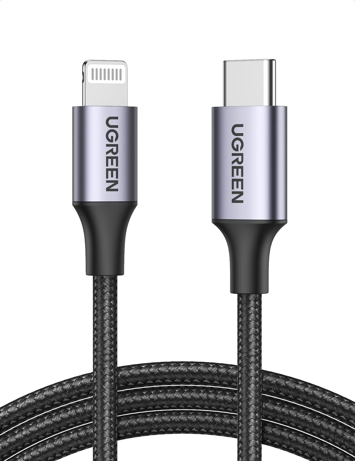 UGREEN USB C to Lightning Cable MFi Braided USB C iPhone Charger Cable Compatible with Fast Charging iPhone 14/14 Pro/14 Pro Max 13 12 Mini 11 Pro XR X 8 Plus SE iPad Mini MacBook Pro Air (1M) 1 Metres