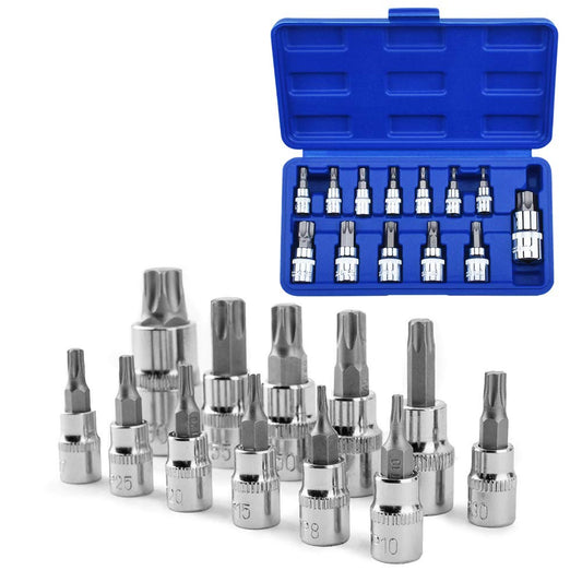 Torx Bit Sets - 13pcs, T50, T8-T70, 1/2", "3/8", "1/4