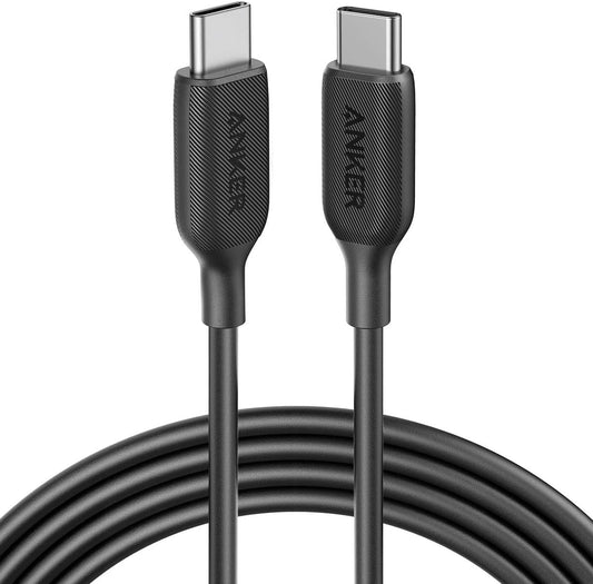 Anker Powerline III USB-C to USB-C Cable (6 ft), 60W Fast Charging for MacBook, iPad Pro 2020, Samsung Galaxy S10, Pixel, and More, Black 6ft