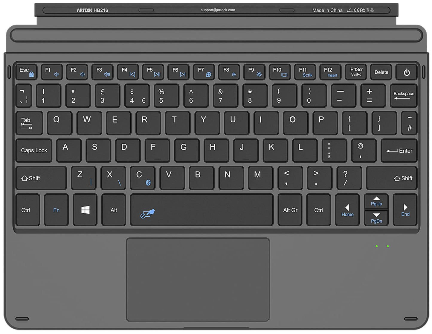 Arteck Microsoft Surface Go Type Cover, Ultra-Slim Portable Bluetooth Wireless Keyboard with Touchpad for Latest Surface Go 4, 3 (2021), 2 (2020) and Built-in Rechargeable Battery