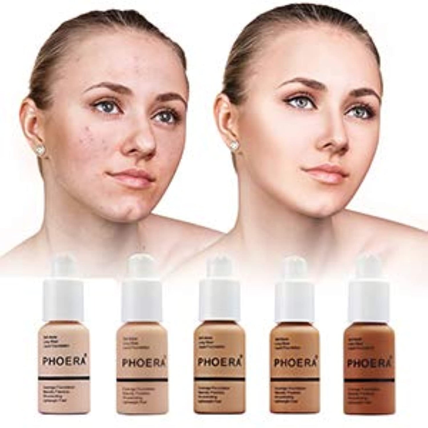 Aquapurity Phoera® Full Coverage Foundation Soft Matte Oil Control Concealer 30ml Long Lasting Flawless Cream Smooth (102 NUDE) 102 NUDE 1 count (Pack of 1)