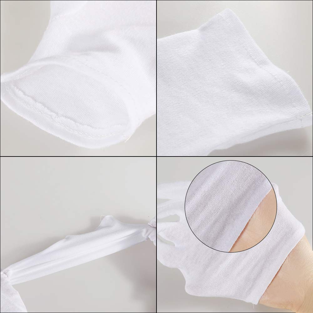 4 Pairs Moisturising Gloves and 4 Pairs Socks Nabance Moisturising Cotton Gloves Moisture Socks White Hand Gloves for Dry Hands Skin Care and Foot Spa(8 pairs/16pcs) 16 Count (Pack of 1)