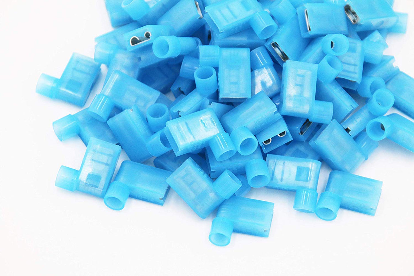 100pcs 90 Degree Nylon Insulated Female Push On Wire Terminal Connector 16-14 AWG