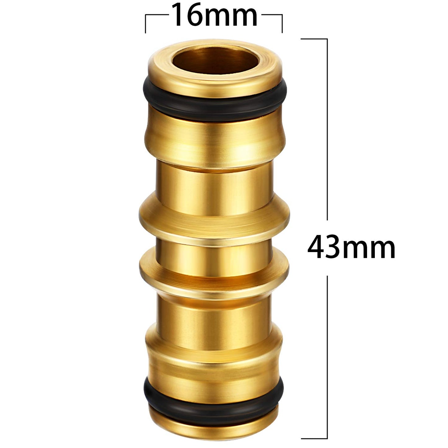 ZHANMAI 2 Pack Brass Garden Hose Connectors for Garden Hose Tap (Brass Double Male Connector)