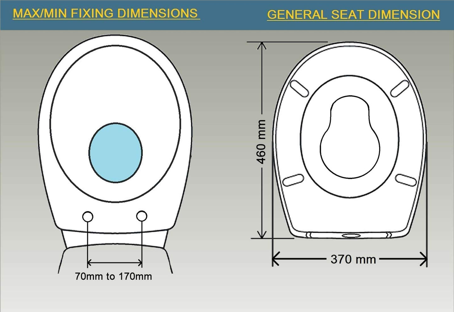 AAN® Family Toilet Seat with Removable Child Seat Slow-Close Quick-Release PP Material Easy Top and Bottom Fixing Size:460mmX370mm Plastic