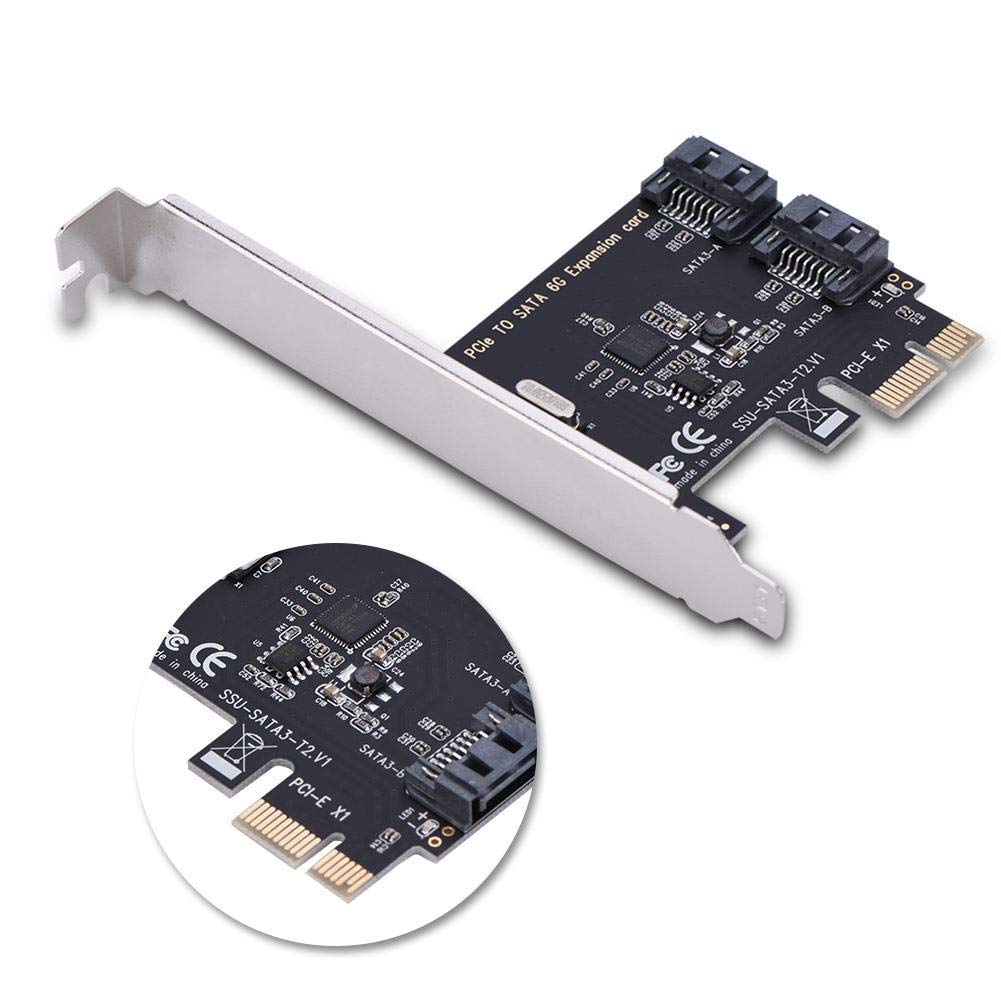 ASM1061 PCI-E Cards to SATA 3.0 Extension Card,2-Port SATA 3.0,6Gbps Expansion Adapter Boards,SSD Solid State Drive Conversion Card,for Windows (R) XP/server2003/VISTA/7/8/Mac/linux