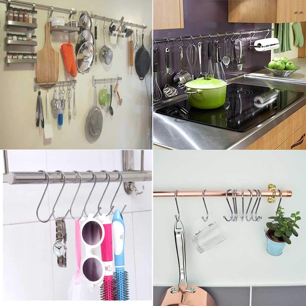 WEERSTONE 30 Pack S Hooks Heavy Duty Metal S Shaped Hooks Utility Hangers for Kitchen Utensils Office Bathroom Closet Workshop Garage Office Household Home Essential Set