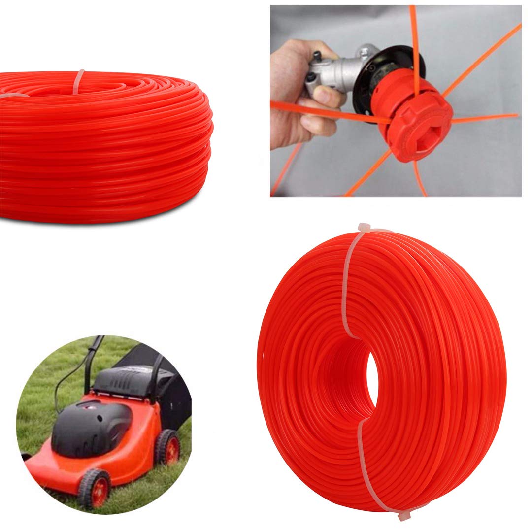 ASelected 2.4mm Nylon Strimmer Line Cord 100m Heavy Duty Strimming Wire for Garden Grass Strimmers Electric - Orange