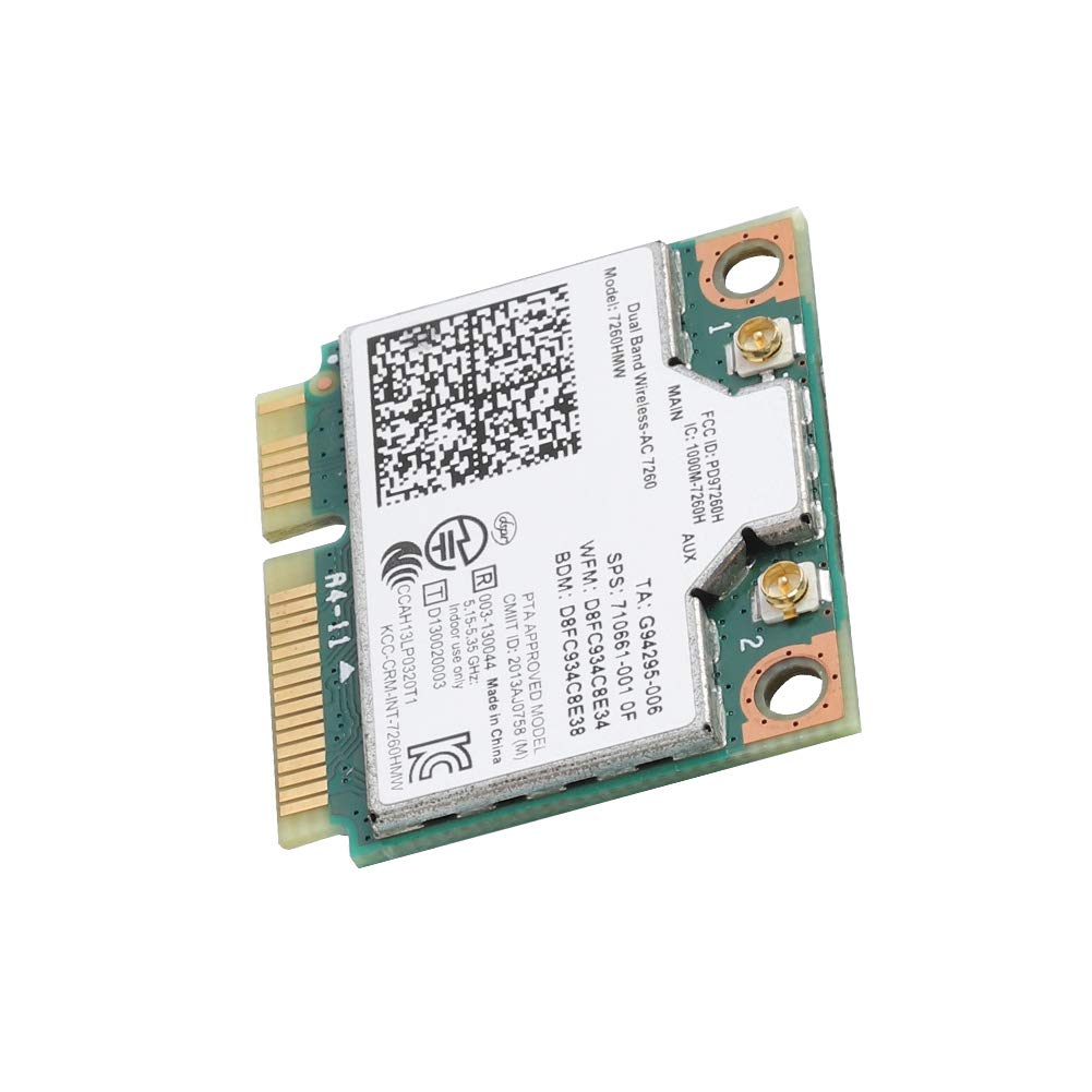 Universal 2.4G+5G Dual Band Wireless Card for Intel 7260AC 867Mbps Bluetooth 4.0 Network Card WIFI Card Support 802.11ac/a/b/g/n Support for MSI 16F4 16GC 1763