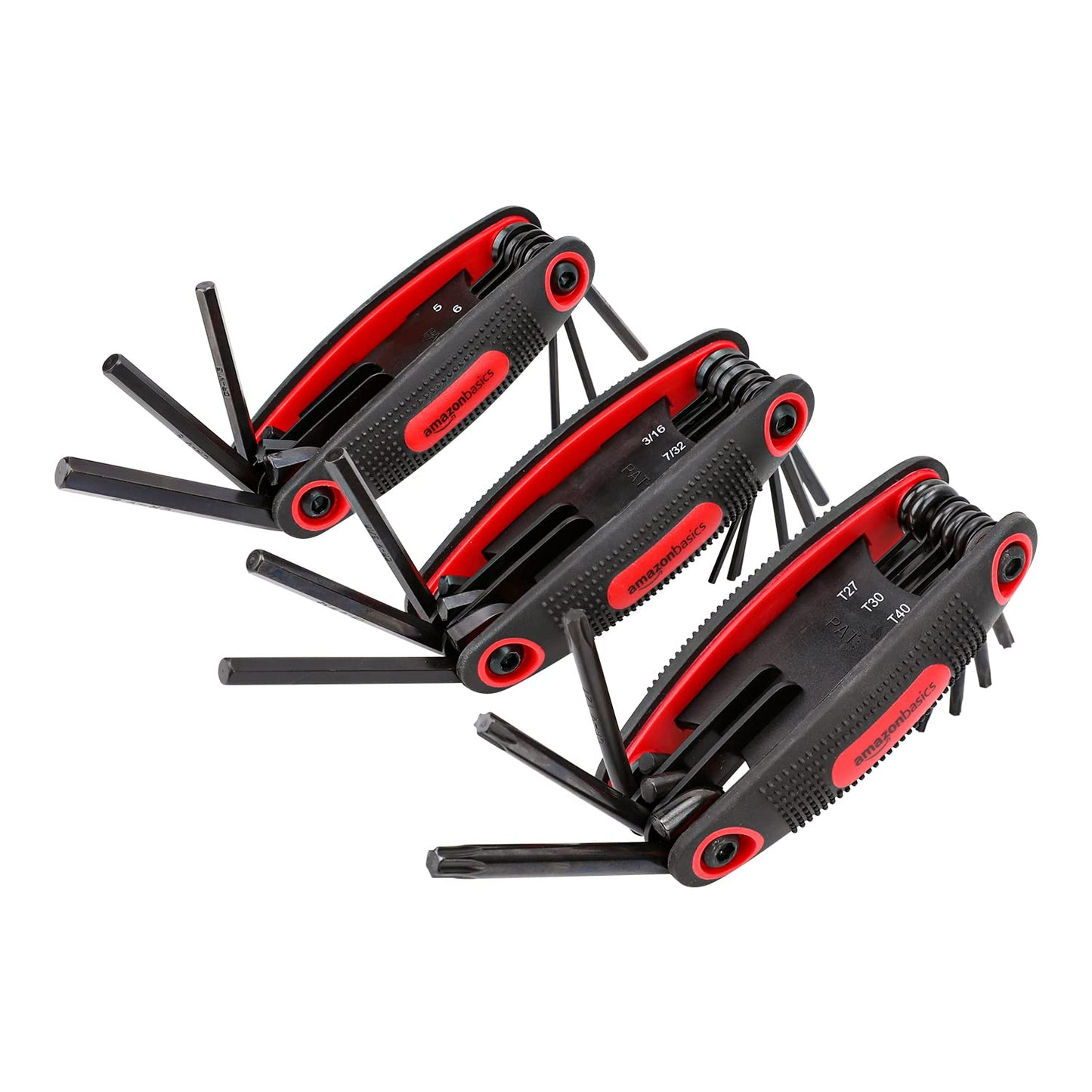 Amazon Basics Folding Hex Key Set - 3-Pack, Metric/SAE/TORX