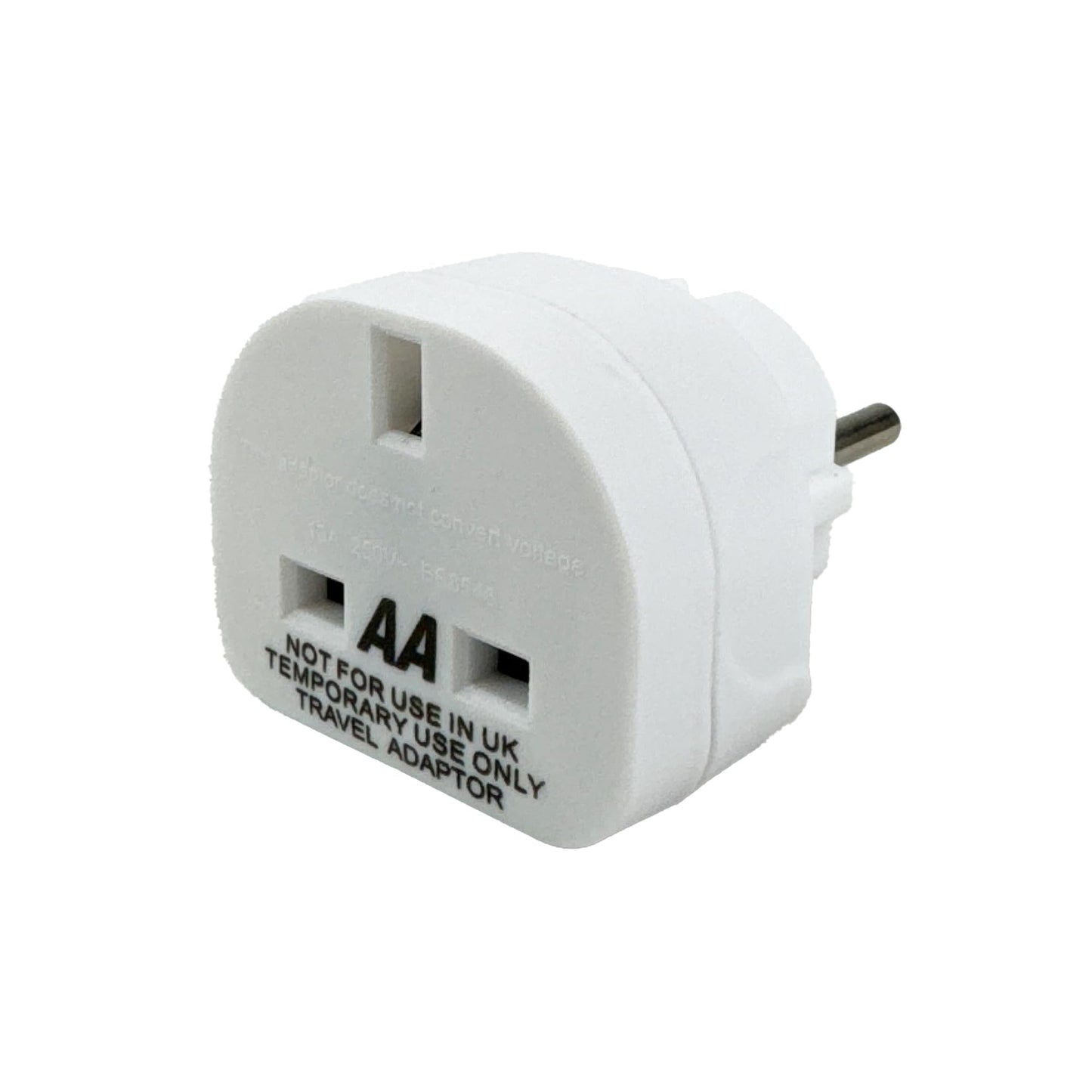 AA AA6585 Pair of UK-EU 13 Amp Plug Adaptors - Essential Travel Accessory for Europe