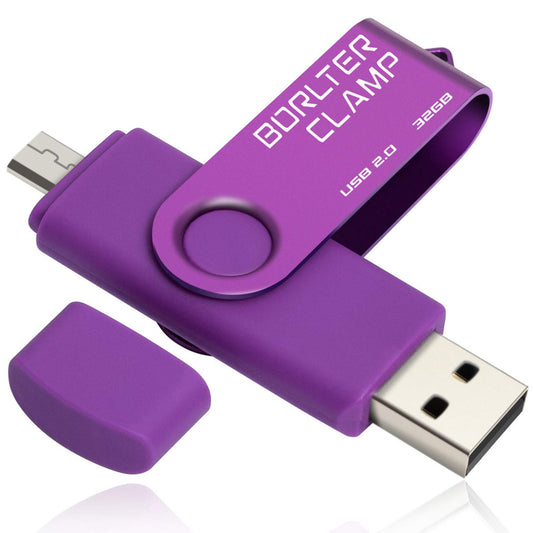 32GB OTG Memory Stick Dual USB Flash Drive, Thumb Drive with Micro USB Drive Port for Android Smartphone Tablet & Computer (Purple) 32GB Purple