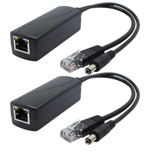 ANVISION 2-Pack Gigabit PoE Splitter, 12V 2A, IEEE 802.3af Compliant, for Security Camera, AP, Voip and More