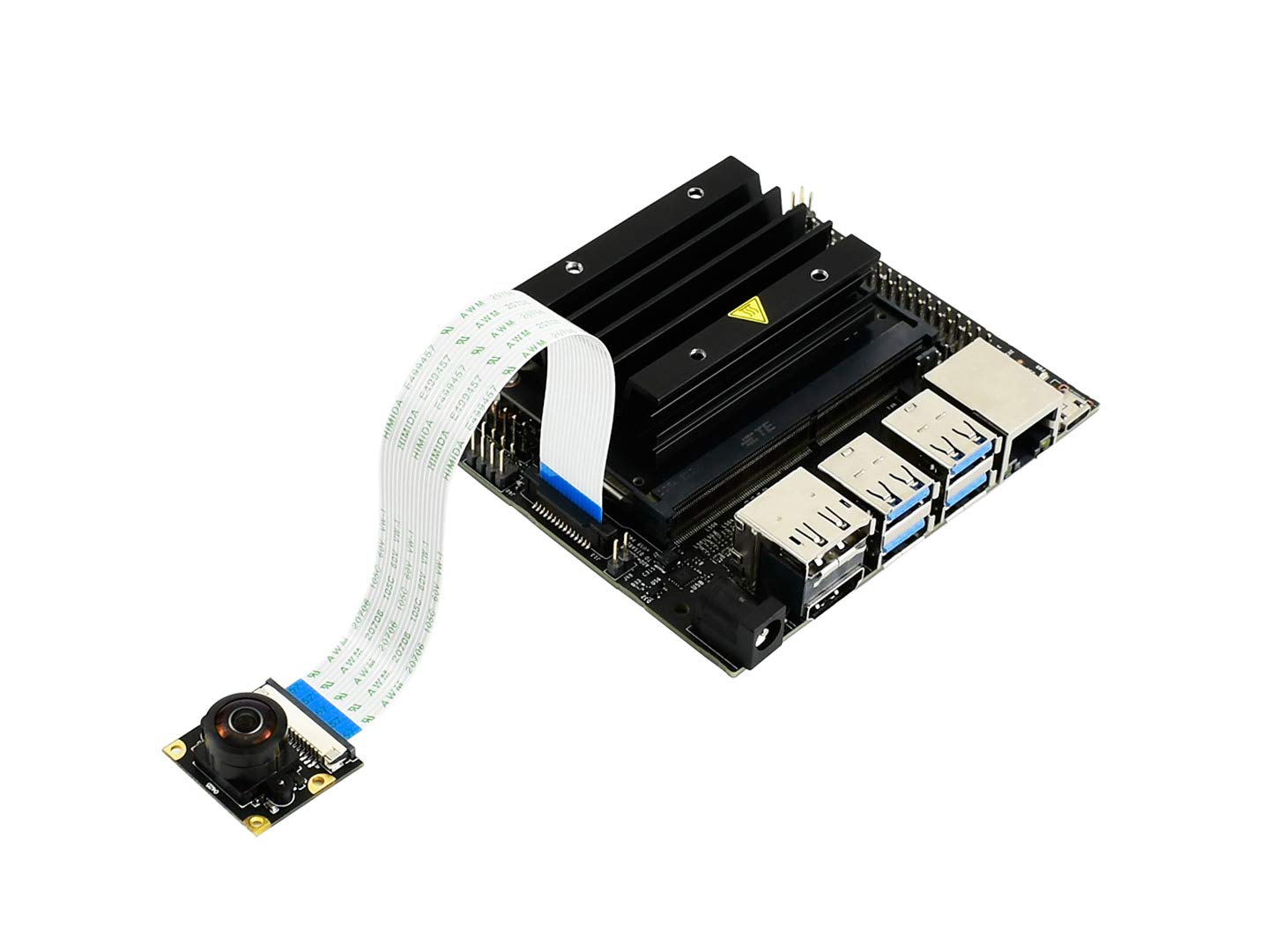 Waveshare IMX219-200 Camera Applicable for Jetson Nano Developer Kit for Raspberry Pi 5 /Pi4/CM4, 8 Megapixels 200° FOV Suits for AI Projects Face and License Plate Recognition Road Mark Detection