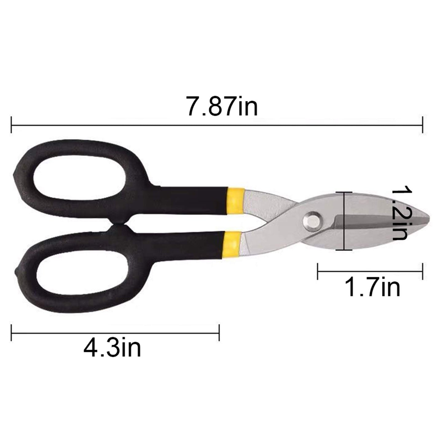 VLOCEMON Metal Sheet Cutters for Left and Right Hand, Straight Cut Tin Snip (8 inch) 8" Black