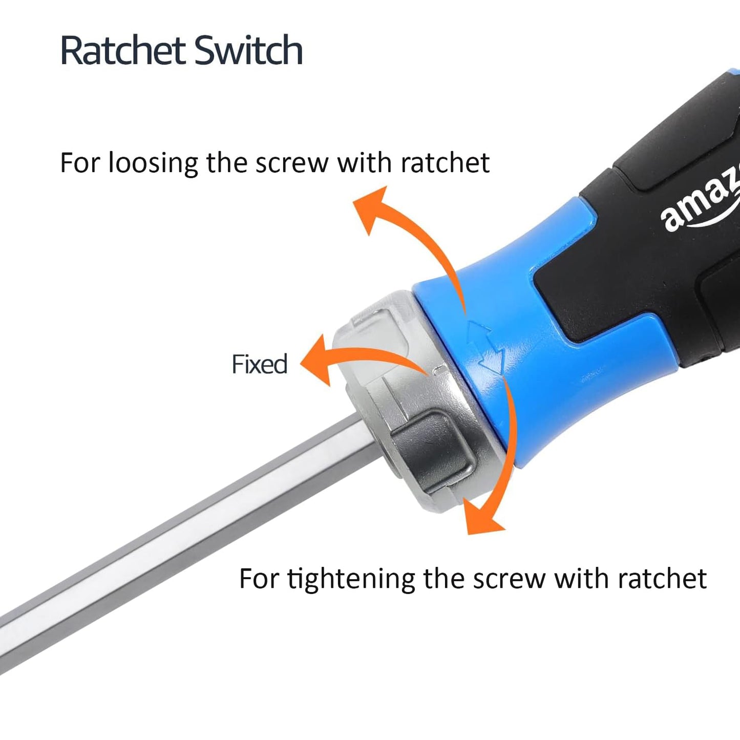 Amazon Basics DS-CJAMZ2010 12 Piece in 1 Magnetic Ratchet Screwdriver, Silver, Black,silver 12 in 1