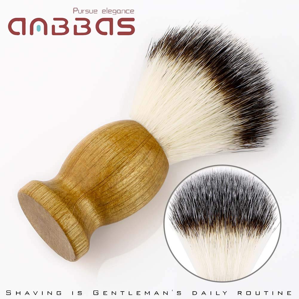 Anbbas Synthetic Badger Hair Shaving Brush and Stand Holder Stainless Steel Shave Bowl Mug Brush-bowl-stand