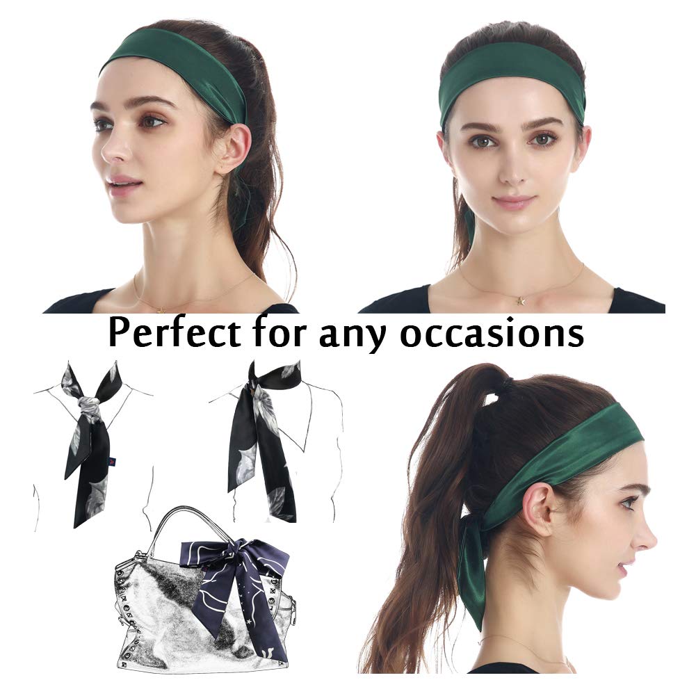 Alnorm Double Layered Satin Bonnet Oversized Sleep Cap for Hair Loss Women Green One Size