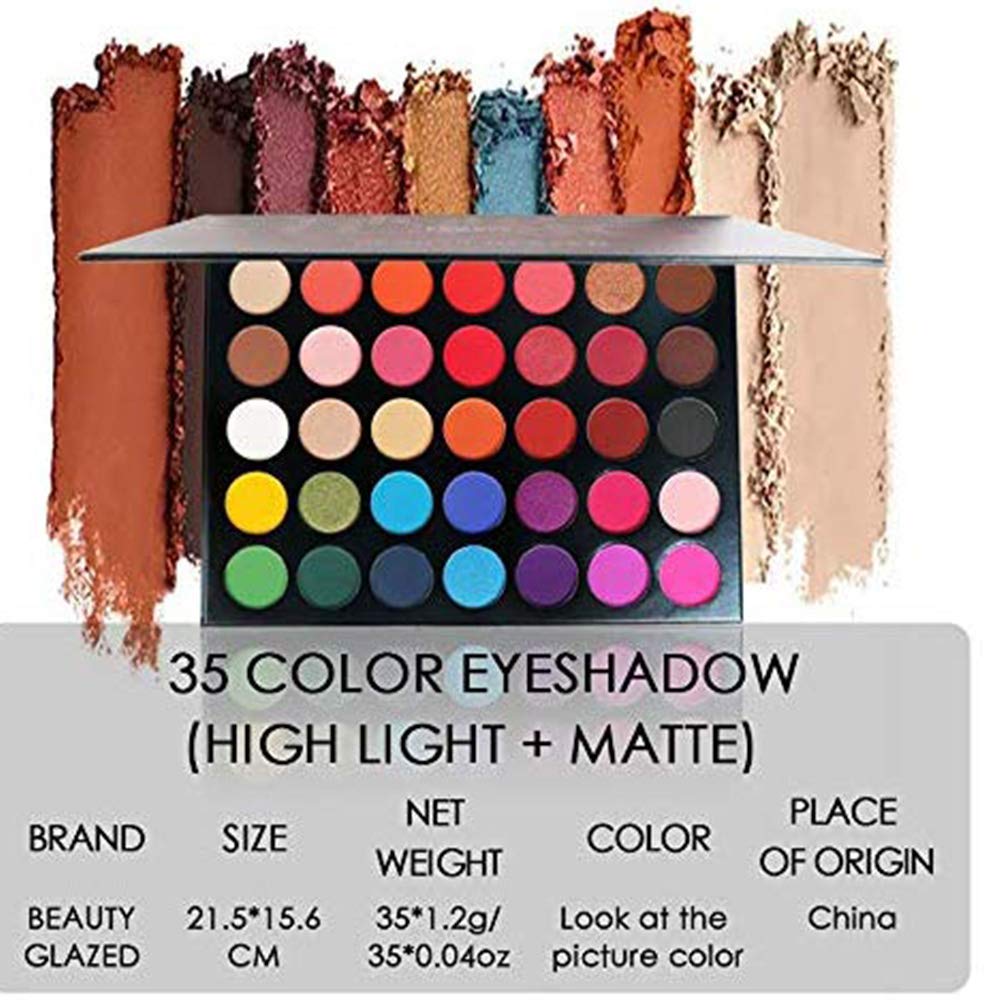 35 Color Studio Eye Shadow Palette Makeup Palette, Perfectly combinable color shades, Matt, Luminous and shimmering textures, For seductive eyes # 02