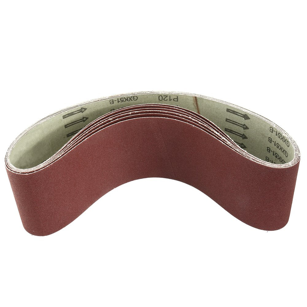 100mm x 915mm Sanding Belts, 60/80/120/240/320 Grits, Belt Sander Tool for Woodworking, Metal Polishing, 5 Pack Aluminum Oxide Sanding Belt