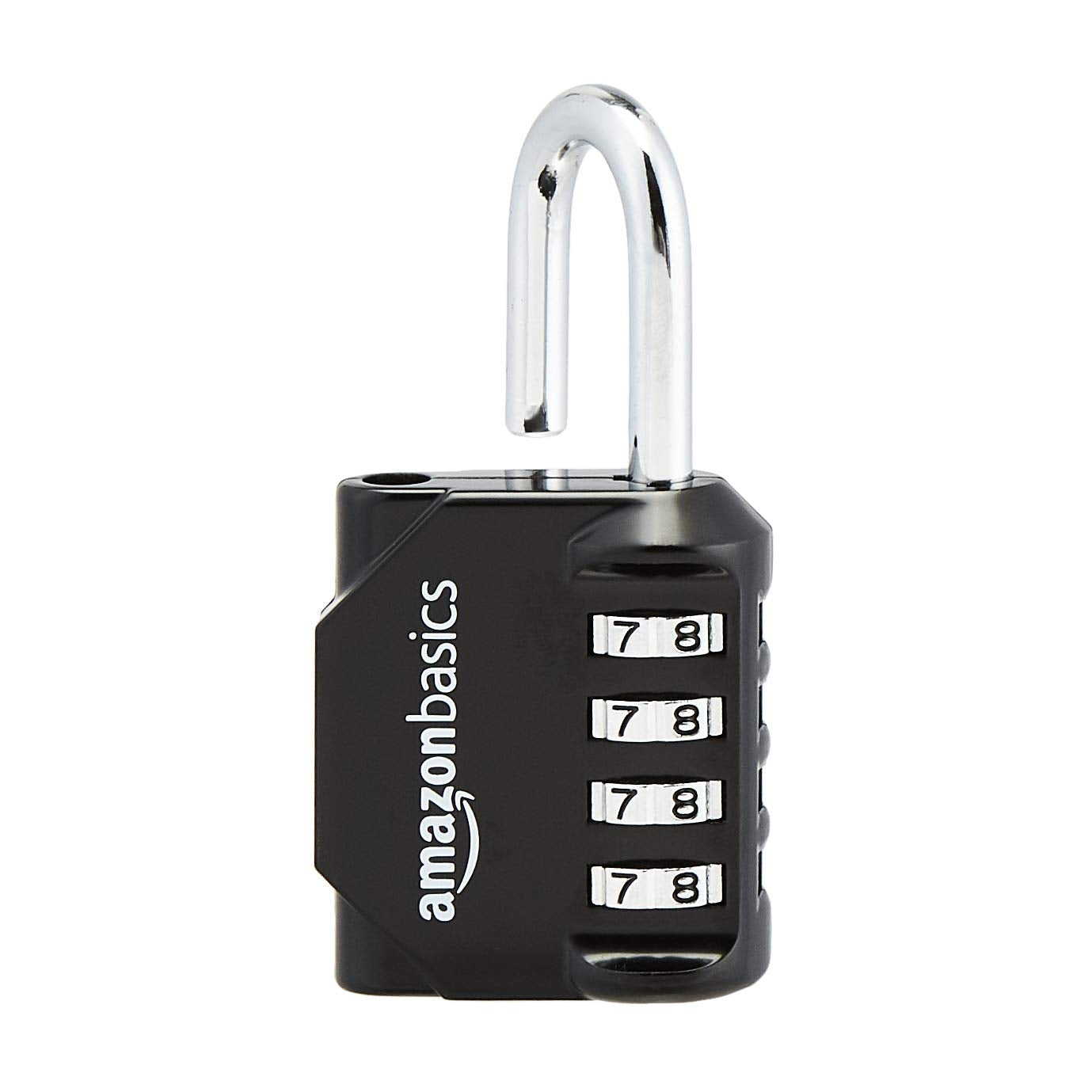 Amazon Basics AB-PL111 4-Digit Combination lock, 2 Count, Black/Silver