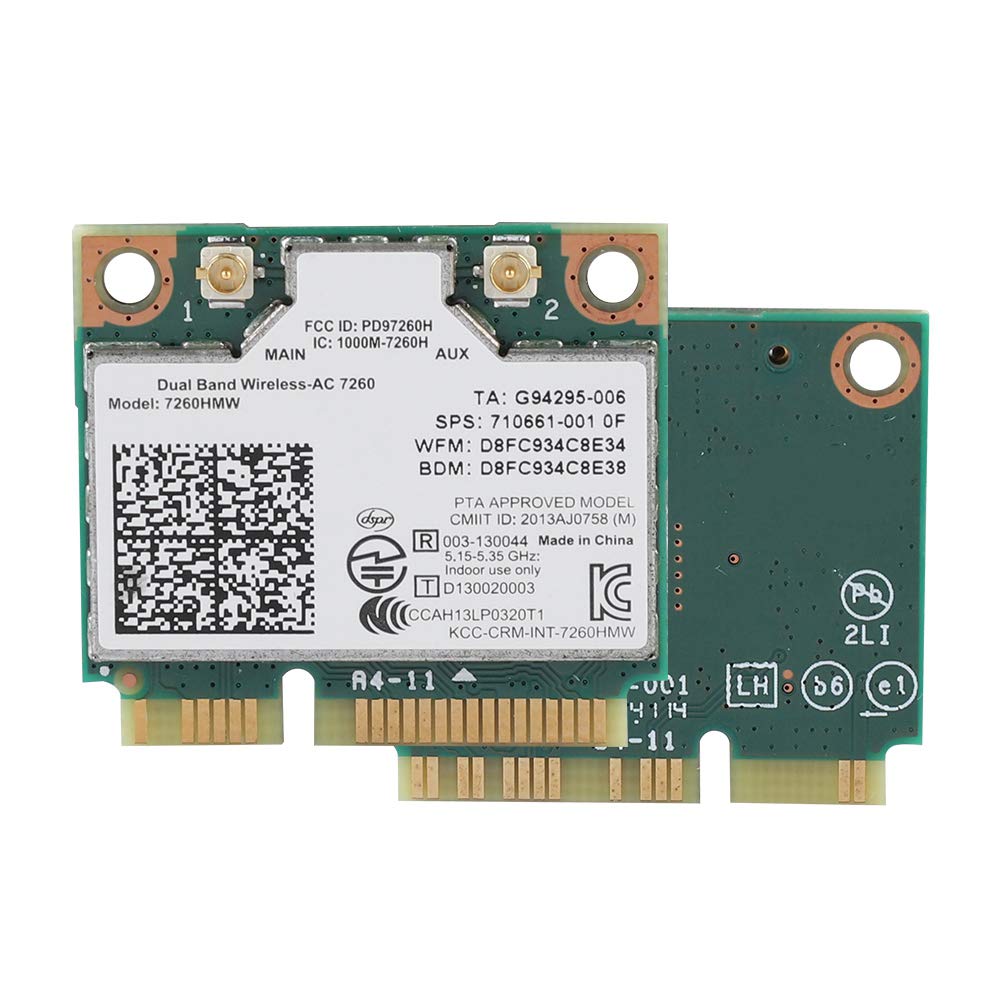 Universal 2.4G+5G Dual Band Wireless Card for Intel 7260AC 867Mbps Bluetooth 4.0 Network Card WIFI Card Support 802.11ac/a/b/g/n Support for MSI 16F4 16GC 1763