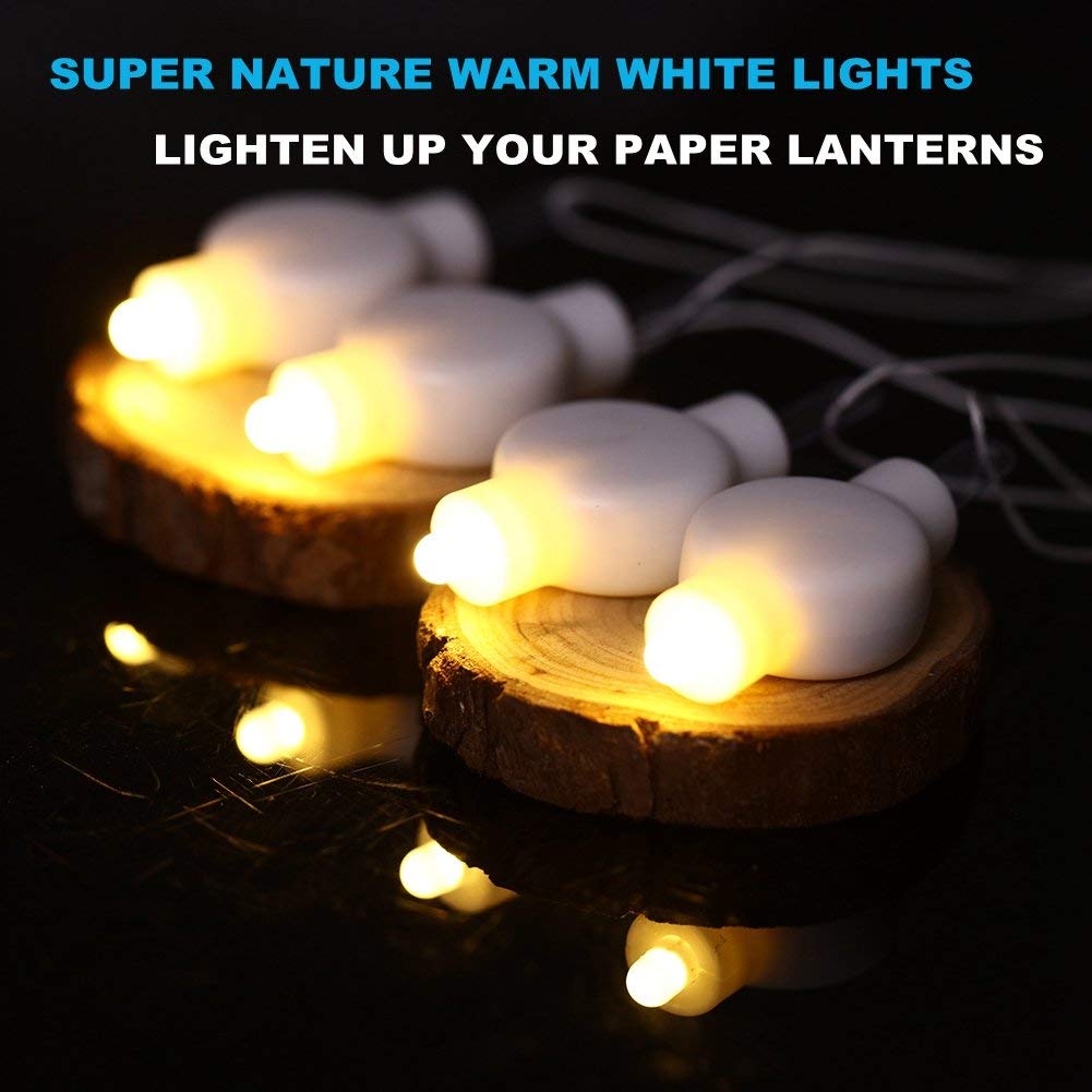 12 Packs Mini Hanging Lantern Lights LED Warm White for Paper Lanterns Balloons Waterproof Battery Operated for Easter Party Wedding Home Decoration