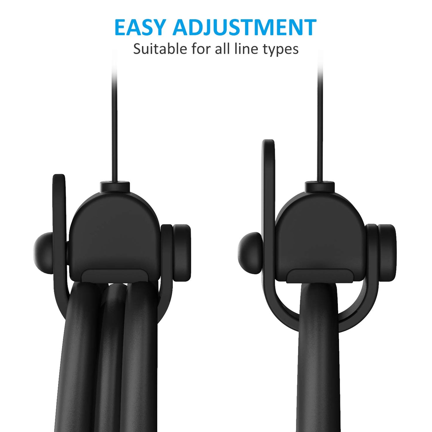 [Pro Version] KIWI design VR Cable Management, 6 Packs VR Pulley System Compatible with Quest 3/2/1/Rift S/Valve Index/HTC Vive/Vive Pro/HP Reverb G2/PSVR/PS VR2 Link Cables 6 Pack-Black