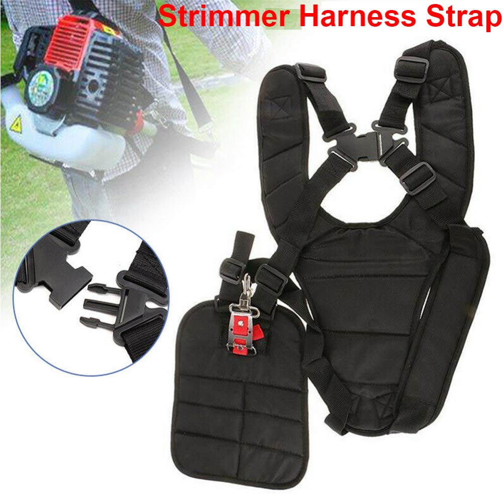 Trimmer Shoulder Strap Comfort Double Shoulder Harness Strap Eater Strap with Durable Nylon Belt Adjuestable for Brush Cutter Trimmer Lawn Mower Parts (11 x 4.7 x 3.6 inch)