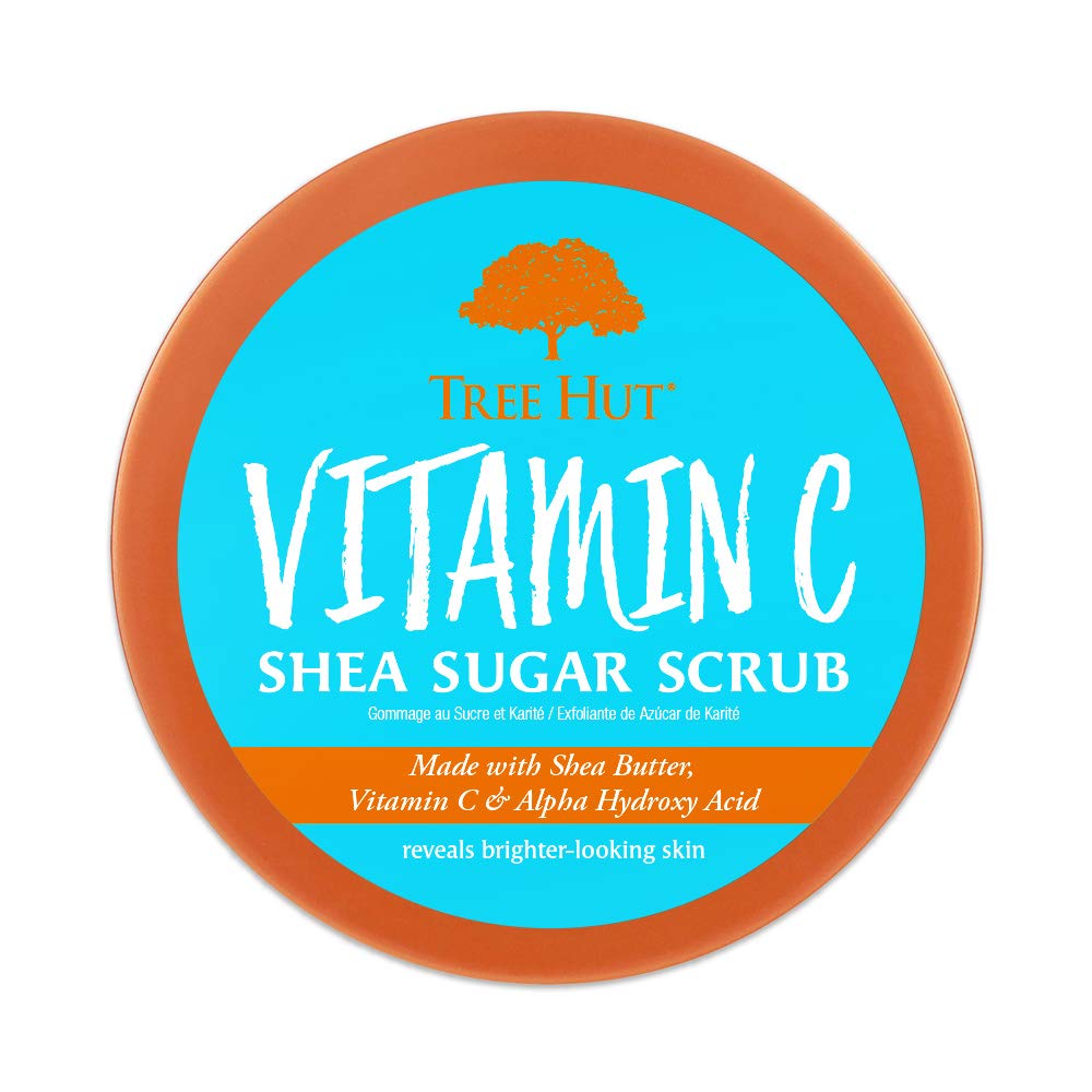 Tree Hut Shea Sugar Scrub Vitamin C, 18oz, Ultra Hydrating & Exfoliating Scrub for Nourishing Essential Body Care