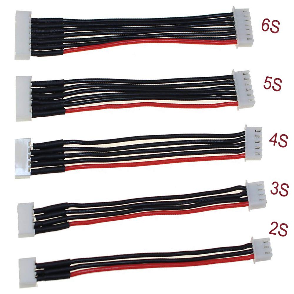 Yiqigou 10 Pcs 5.9in JST-XH 2S 3S 4S 5S 6S Lipo Balance Wire Extension Cable Lead JST-XH Connector Adapter Plug with 15cm 22AWG Silicone Cable (3S)