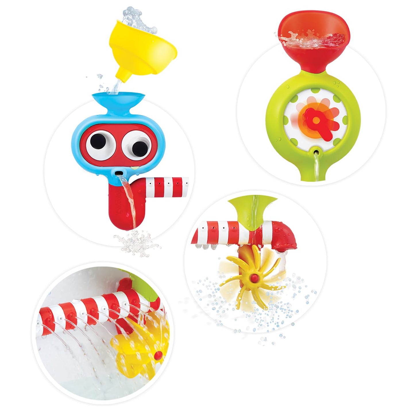 Yookidoo Baby Toddler Bath Toy - Spin 'N' Sprinkle Water Lab with Spinning Gears & Rotating Googly Eyes - Mold Free Suction Cups Attach to Any Tub or Shower(1 2 3 Years Old)- Great Gift for Kids Colorful