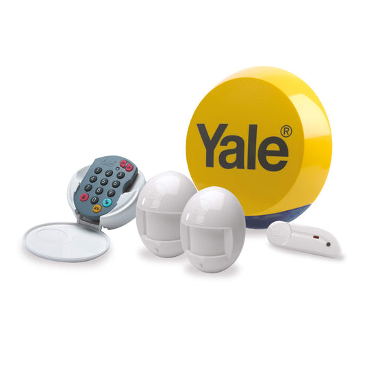 Yale HSA Essentials Alarm Kit, Battery Powered, 5 Piece Kit, Self Monitored, No Contract, Wireless, PIR Movement Sensors, Door/Window Sensor External Siren, Keypad, No Monitoring Fee