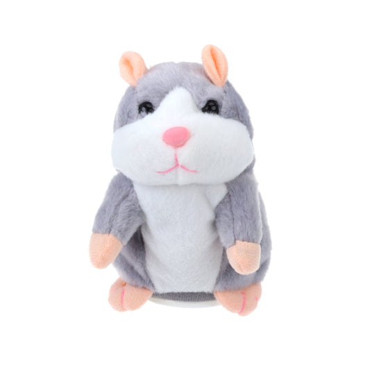 Toyvian Talking Hamster Funny Plush Toy Repeats Mimicry Pet Toy Electronic Record Stuffed Animal Interactive Toy for Kids Early Learning Gift (Grey)